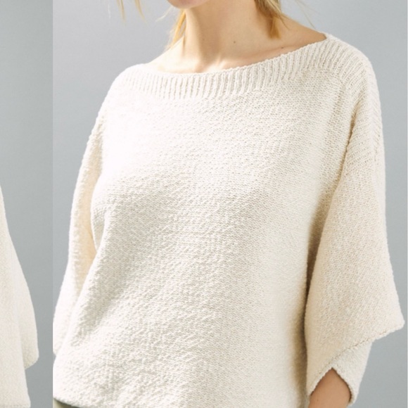 Anthropologie Ronita Sweater Tee Ivory Size M - Picture 4 of 15